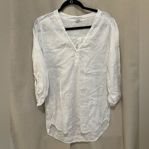 Rosemarine long sleeve tunic, bathing suit coverup, bridal, size M, white, GUC